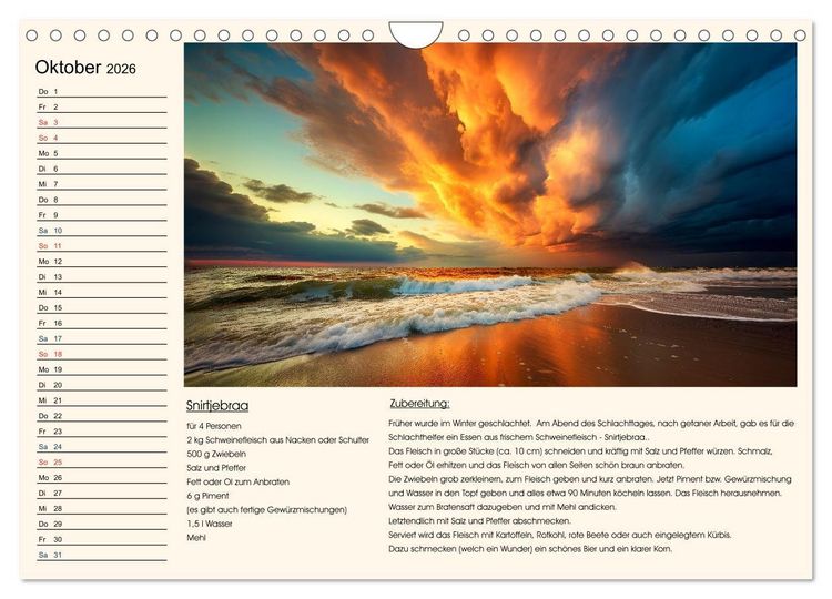 Produktbild: Ostfriesland kochen wie fr&uuml;her (Wandkalender 2026 DIN A4 quer), CALVENDO Monatskalender