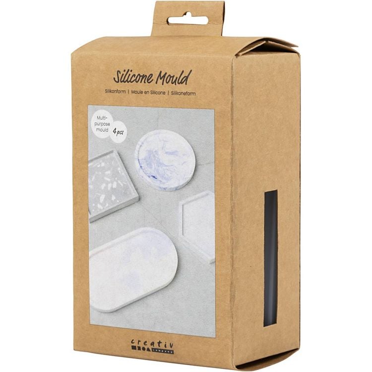 Produktbild: Creativ Company Silikonform Set: Quadrat, Kreis, Sechseck und Oval