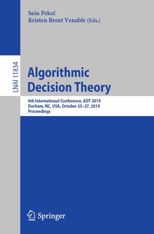 Produktbild: Algorithmic Decision Theory