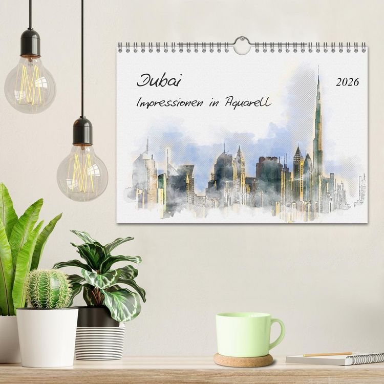Produktbild: Dubai - Impressionen in Aquarell (Wandkalender 2026 DIN A4 quer), CALVENDO Monatskalender