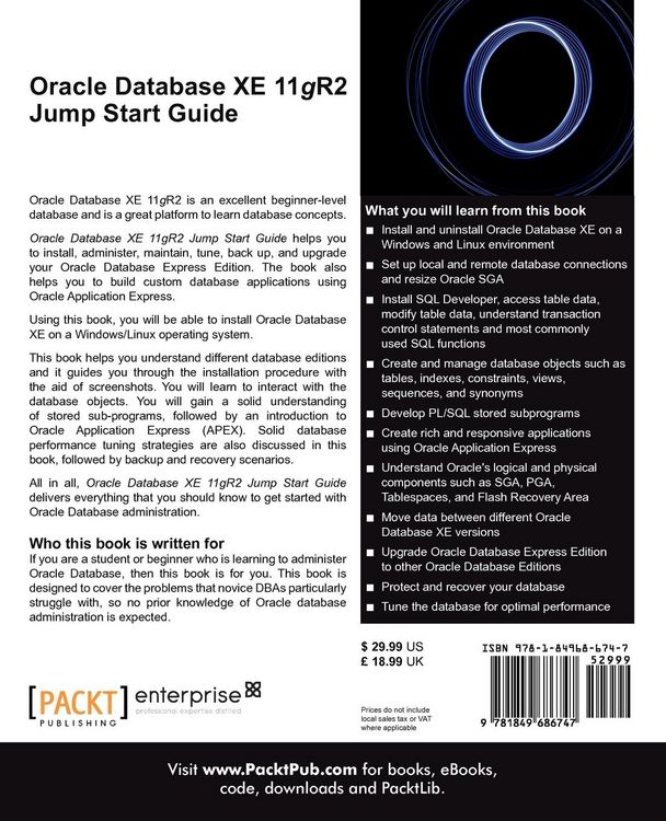 Produktbild: Oracle Database Xe 11gr2 Jump Start Guide