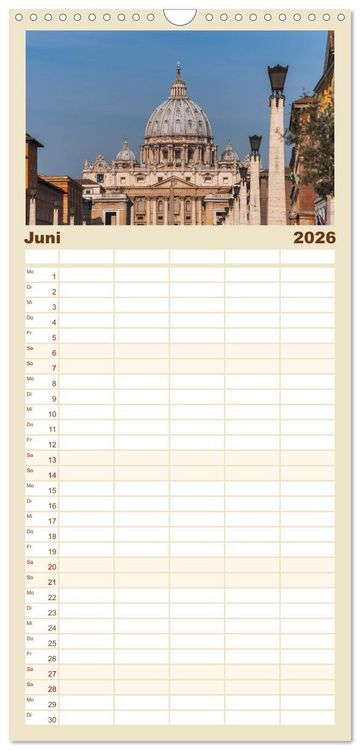 Produktbild: Familienplaner 2026 - Rom-Italien mit 5 Spalten (Wandkalender, 21 x 45 cm) CALVENDO