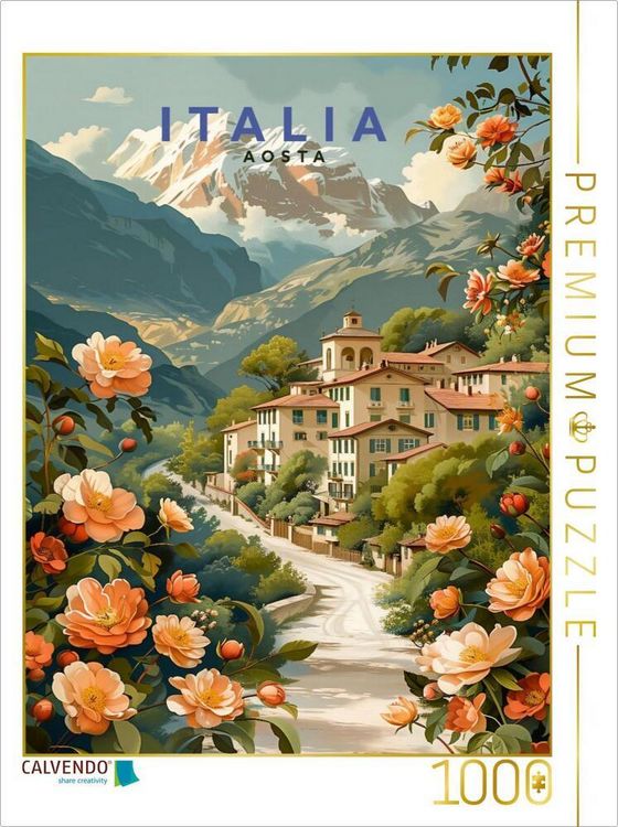 Produktbild: CALVENDO Puzzle Aosta, Aostatal | 1000 Teile Lege-Gr&ouml;&szlig;e 64x48cm Foto-Puzzle f&uuml;r gl&uuml;ckliche Stunden