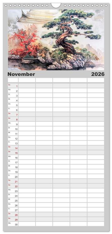 Produktbild: Familienplaner 2026 - Die Essenz von China - Chinesische Landschaften und Symbole in Harmonie mit 5 Spalten (Wandkalender, 21 x 45 cm) CALVENDO