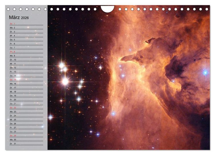 Produktbild: Der Weltraum. Spektakul&auml;re Gasnebel und Galaxien (Wandkalender 2026 DIN A4 quer), CALVENDO Monatskalender