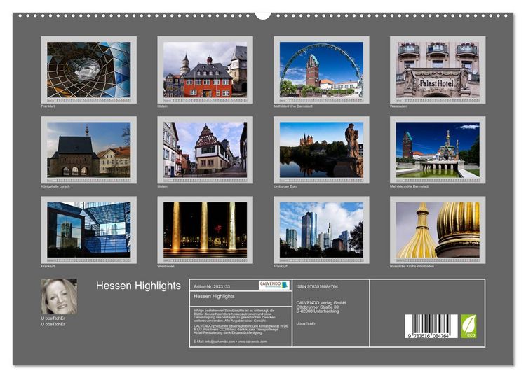 Produktbild: Hessen Highlights (hochwertiger Premium Wandkalender 2026 DIN A2 quer), Kunstdruck in Hochglanz