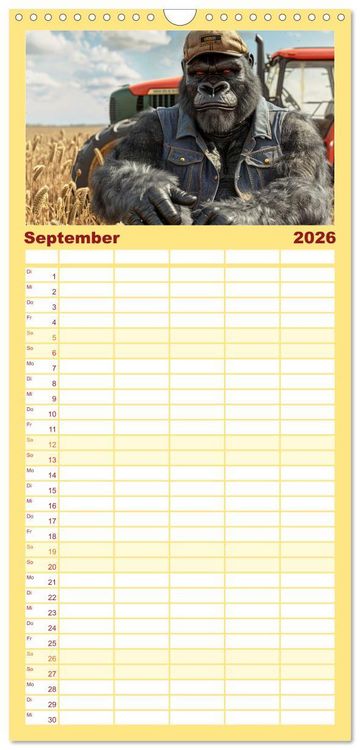 Produktbild: Familienplaner 2026 - Der tierisch lustige Bauern-Kalender mit 5 Spalten (Wandkalender, 21 x 45 cm) CALVENDO