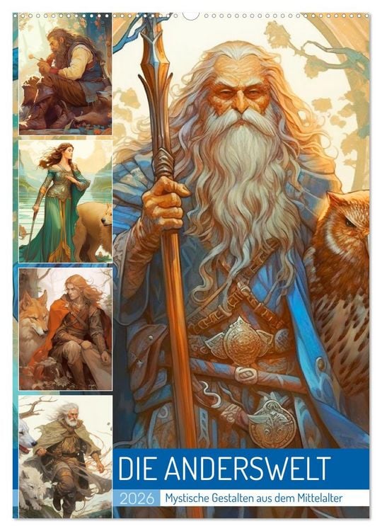 Produktbild: Die Anderswelt. Mystische Gestalten aus dem Mittelalter (Wandkalender 2026 DIN A2 hoch), CALVENDO Monatskalender