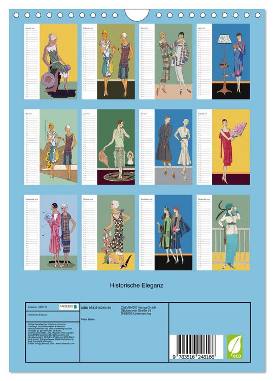 Produktbild: Historische Eleganz (Wandkalender 2026 DIN A4 hoch), CALVENDO Monatskalender