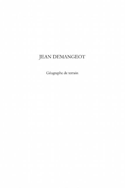 Produktbild: Jean Demangeot Geographe de terrain