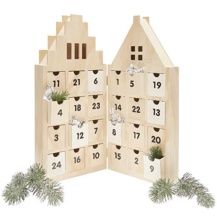 Produktbild: Adventskalender-Haus, mit 24 Schubladen,