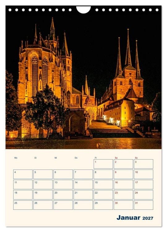 Produktbild: Zauberhaftes Erfurt (Wandkalender 2027 DIN A4 hoch), CALVENDO Monatskalender