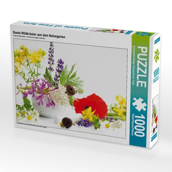 Produktbild: CALVENDO Puzzle Bunte Wildkr&auml;uter aus dem Naturgarten 1000 Teile Lege-Gr&ouml;&szlig;e 64 x 48 cm Foto-Puzzle Bild von Avianaarts Design Fotografie by Tanja Riedel