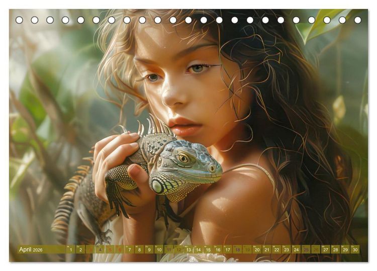 Produktbild: Eine kindliche Tierliebe - Herzensbilder (Tischkalender 2026 DIN A5 quer), CALVENDO Monatskalender