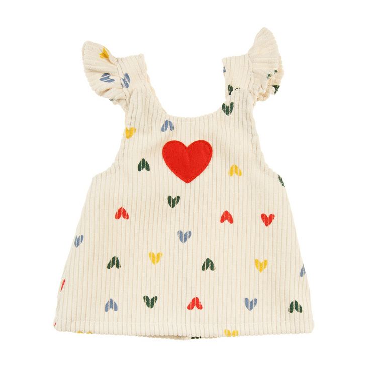 Produktbild: Puppen-Kordkleid ''Herz-Konfetti'' mit T-Shirt, Gr. 35-45 cm