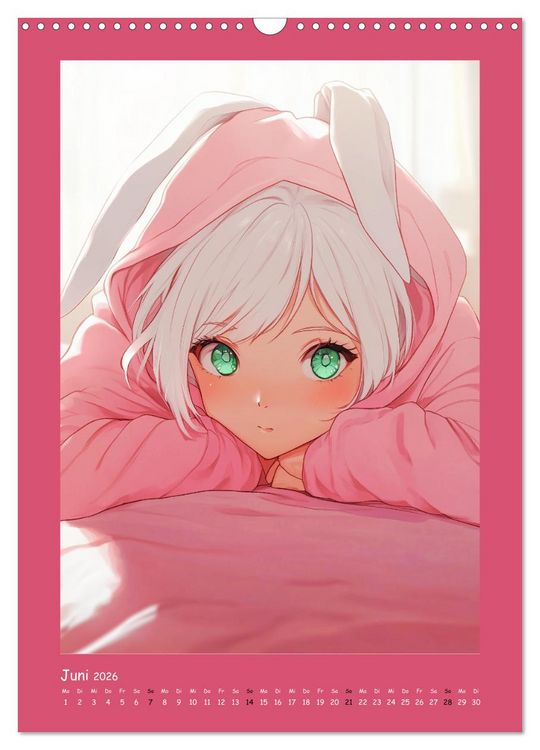 Produktbild: Zauberhafte Momente. Rosa Tr&auml;ume im Manga-Stil (Wandkalender 2026 DIN A3 hoch), CALVENDO Monatskalender
