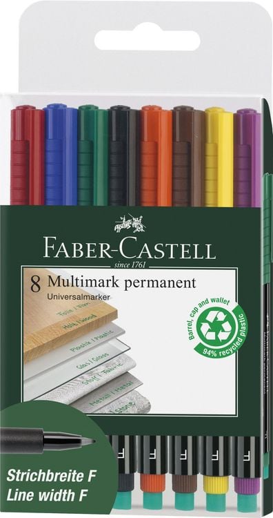 Produktbild: Faber-Castell Marker Multimark 1513 F permanent, 8er Set