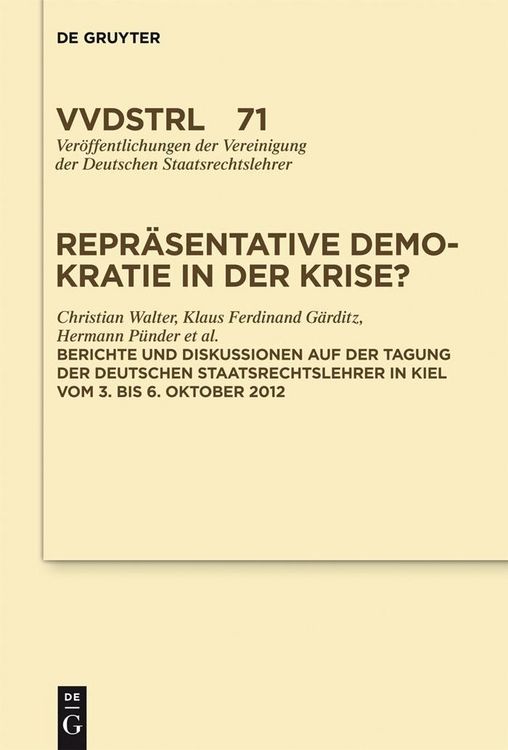 Produktbild: Repr&auml;sentative Demokratie in der Krise?