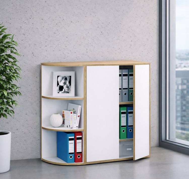 Produktbild: Elegantes Holzregal Eckregal Regal Salia 3fach