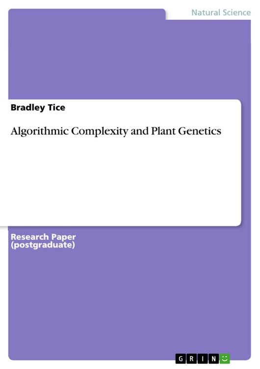 Produktbild: Algorithmic Complexity and Plant Genetics