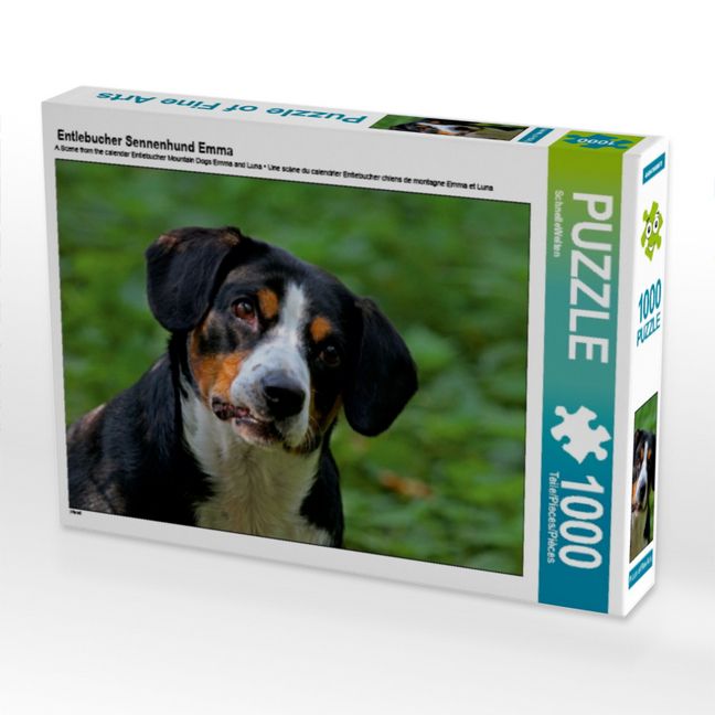 Produktbild: CALVENDO Puzzle Entlebucher Sennenhund Emma 1000 Teile Puzzle quer | 1000 Teile Lege-Gr&ouml;&szlig;e 64 &times; 48 cm Foto-Puzzle f&uuml;r gl&uuml;ckliche Stunden