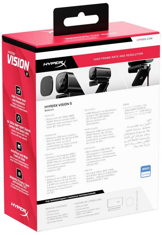 Produktbild: HyperX Vision S 4K-Webcam Klemm-Halterung