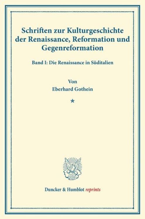 Produktbild: Schriften zur Kulturgeschichte der Renaissance, Reformation und Gegenreformation.