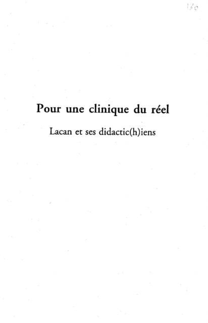 Produktbild: Pour une Clinique du Reel