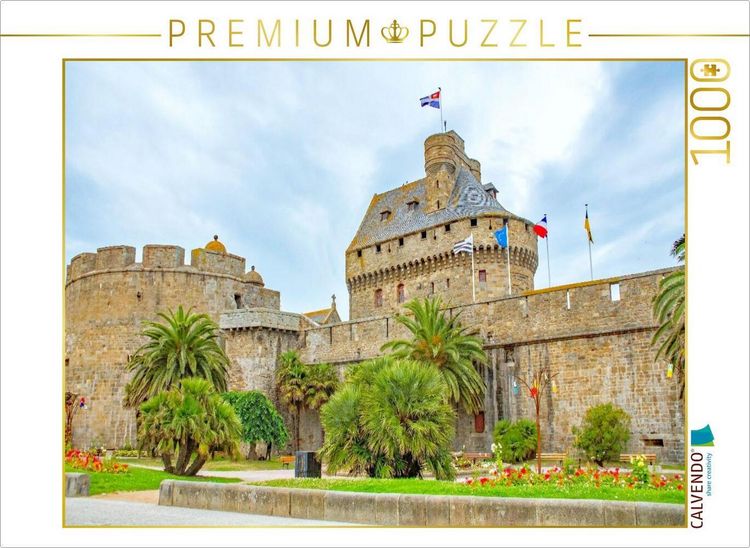 Produktbild: CALVENDO Puzzle Ch&acirc;teau de Saint-Malo, Frankreich | 1000 Teile Lege-Gr&ouml;&szlig;e 64x48cm Foto-Puzzle f&uuml;r gl&uuml;ckliche Stunden