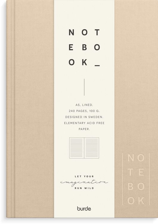 Produktbild: Burde Notizbuch Textil beige liniert A5