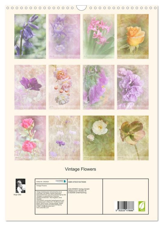Produktbild: Vintage Flowers (Wandkalender 2026 DIN A3 hoch), CALVENDO Monatskalender