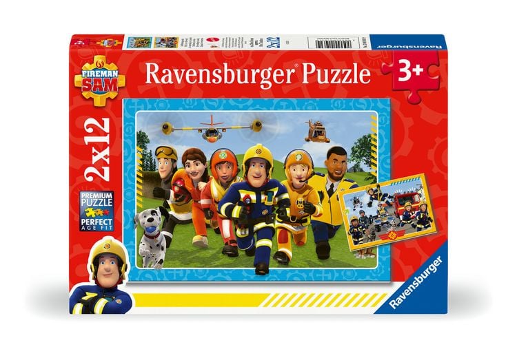 Produktbild: Kinderpuzzle 2x12 Teile - Feuerwehrmann Sam - Die Rettung naht