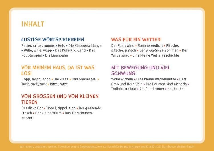 Produktbild: Wir reimen, patschen, spielen