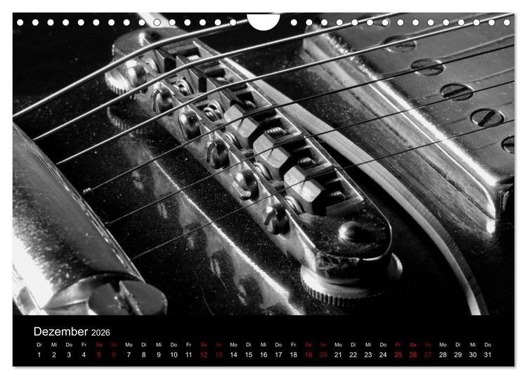 Produktbild: Regelwerke - Details alter E-Gitarren (Wandkalender 2026 DIN A4 quer), CALVENDO Monatskalender