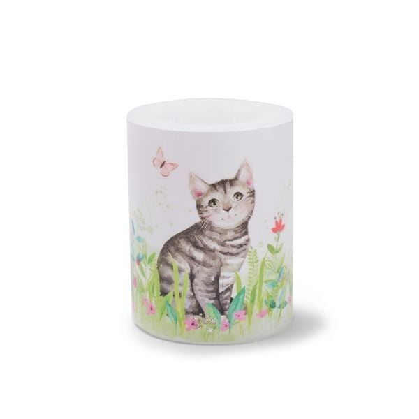 Produktbild: Kerze "Katze im Blumengarten"