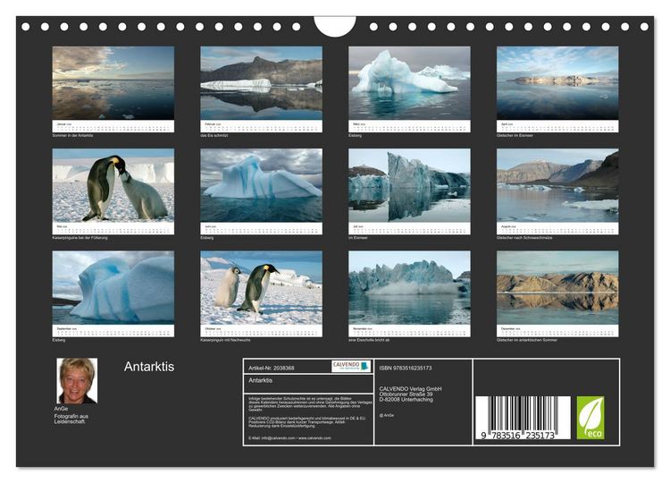 Produktbild: Antarktis (Wandkalender 2026 DIN A4 quer), CALVENDO Monatskalender