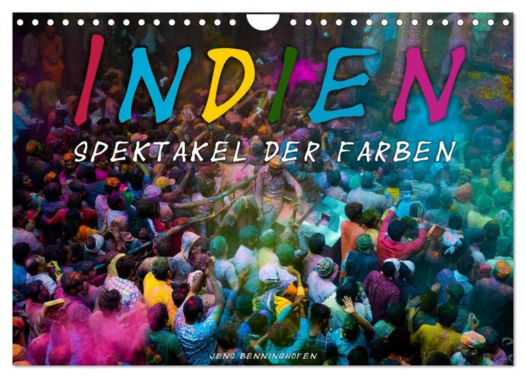 Produktbild: Indien - Spektakel der Farben (Wandkalender 2026 DIN A4 quer), CALVENDO Monatskalender