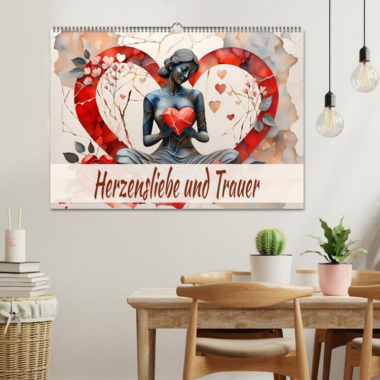 Produktbild: Herzensliebe und Trauer (Wandkalender 2026 DIN A2 quer), CALVENDO Monatskalender