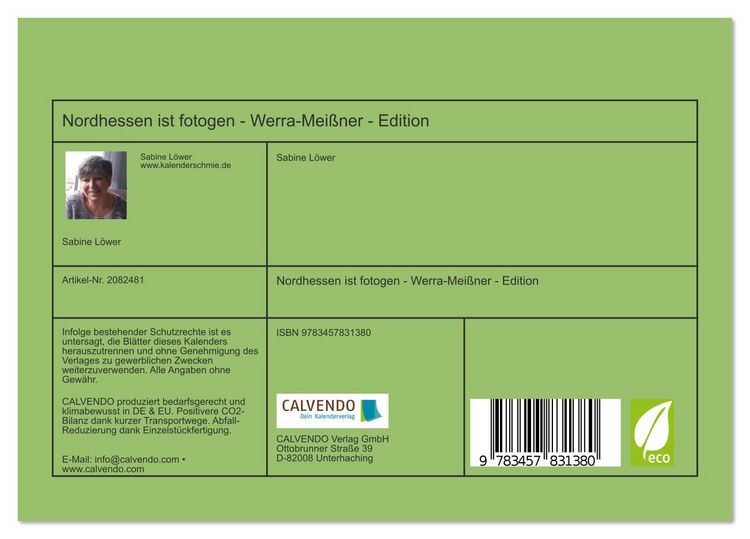 Produktbild: Nordhessen ist fotogen - Werra-Mei&szlig;ner - Edition (Tischkalender 2026 DIN A5 quer), CALVENDO Monatskalender