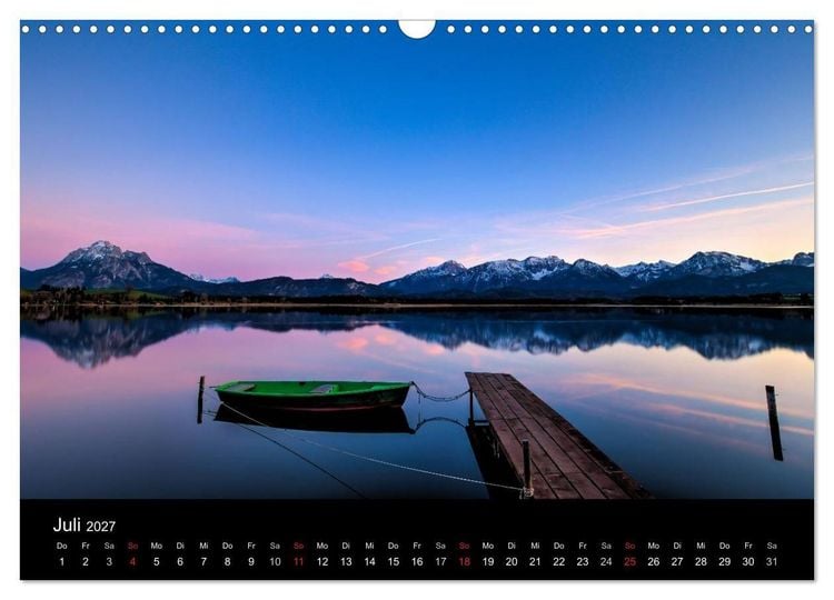 Produktbild: Licht &uuml;ber oberbayrischen Bergen und Seen (Wandkalender 2027 DIN A3 quer), CALVENDO Monatskalender