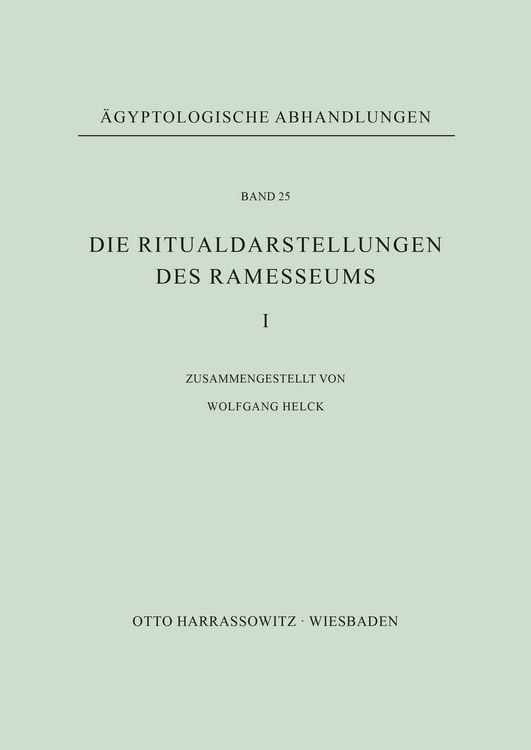 Produktbild: Die Ritualdarstellungen des Ramesseums I.
