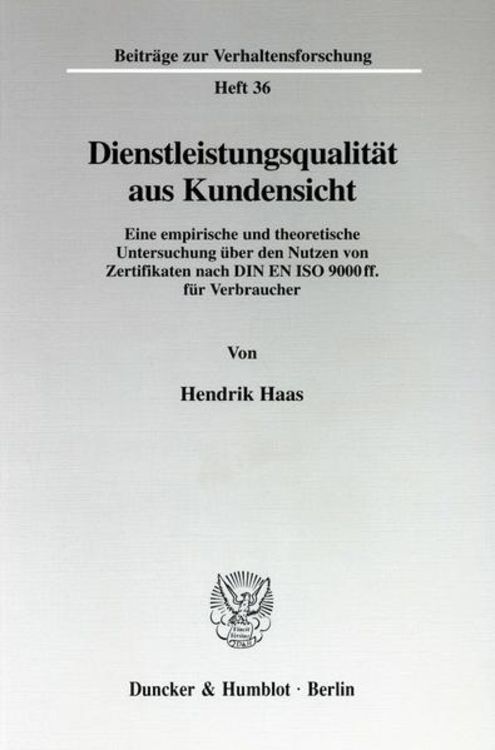 Bild vom Artikel Dienstleistungsqualität aus Kundensicht. vom Autor Hendrik Haas