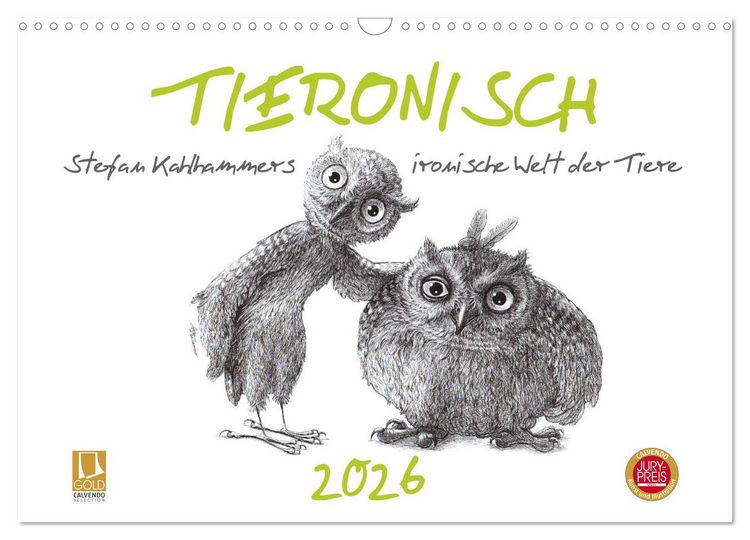 Produktbild: TIERONISCH (Wandkalender 2026 DIN A3 quer), CALVENDO Monatskalender