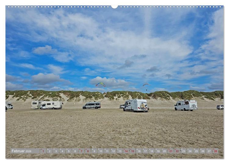 Produktbild: Mit dem Wohnmobil entlang der K&uuml;ste D&auml;nemarks (hochwertiger Premium Wandkalender 2026 DIN A2 quer), Kunstdruck in Hochglanz