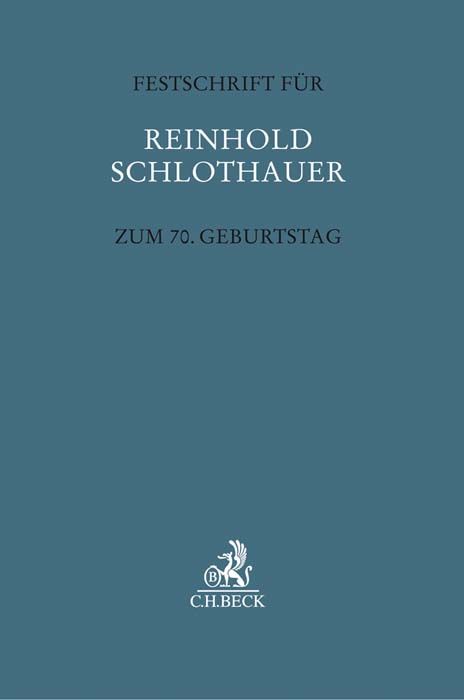 Produktbild: Festschrift f&uuml;r Reinhold Schlothauer zum 70. Geburtstag