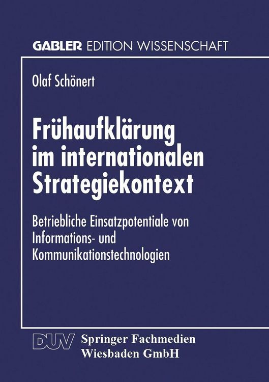 Produktbild: Fr&uuml;haufkl&auml;rung im internationalen Strategiekontext