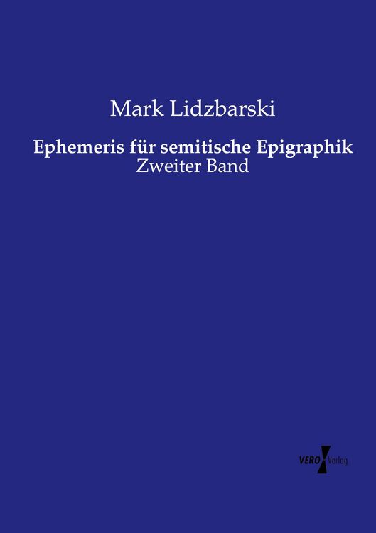 Produktbild: Ephemeris f&uuml;r semitische Epigraphik