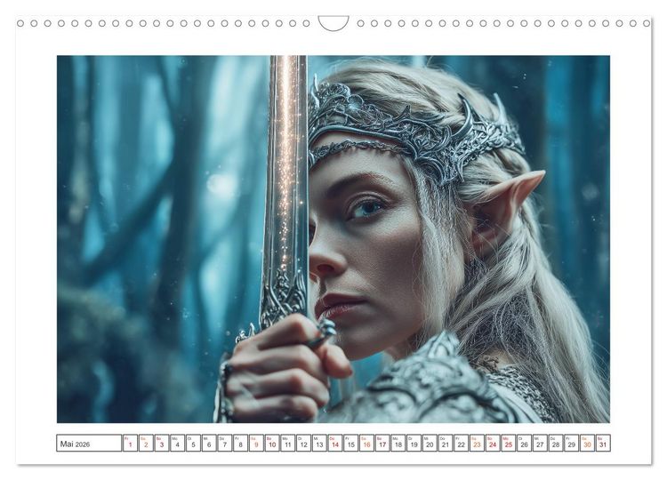Produktbild: Elfen, Zauber, Drachen (Wandkalender 2026 DIN A3 quer), CALVENDO Monatskalender