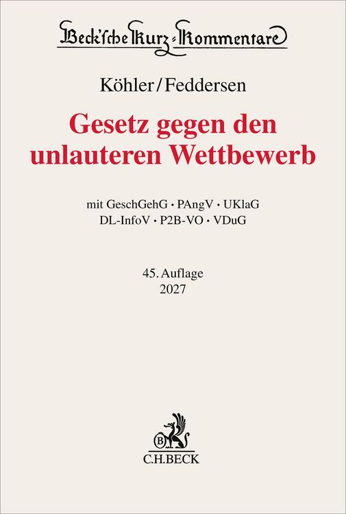 Produktbild: Gesetz gegen den unlauteren Wettbewerb. UWG