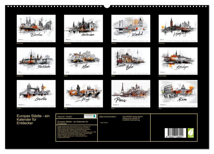Produktbild: Europas St&auml;dte - ein Kalender f&uuml;r Entdecker (hochwertiger Premium Wandkalender 2026 DIN A2 quer), Kunstdruck in Hochglanz